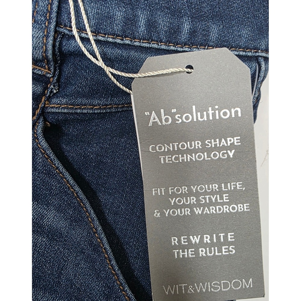 Wit & Wisdom Wyatt Skyrise Ab-solution Wide Leg Jeans Dark Wash 27" Inseam - Picture 5 of 10